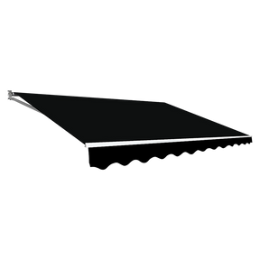 Korcula heavy duty manual folding arm awning black 4.0m x 3.0m premium patio shade extended