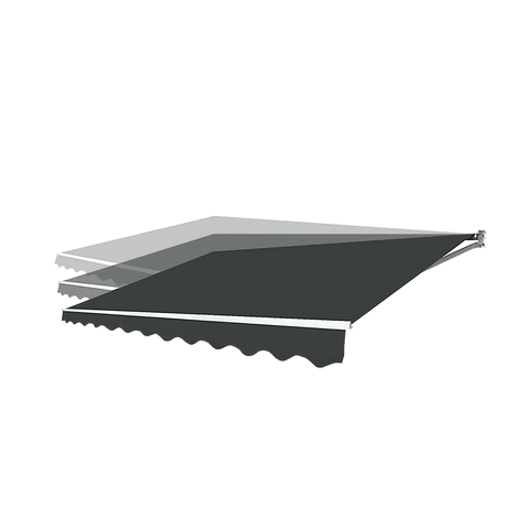 Motorised Outdoor Folding Arm Awning Retractable Sunshade Canopy Grey 3.0m x 2.5m