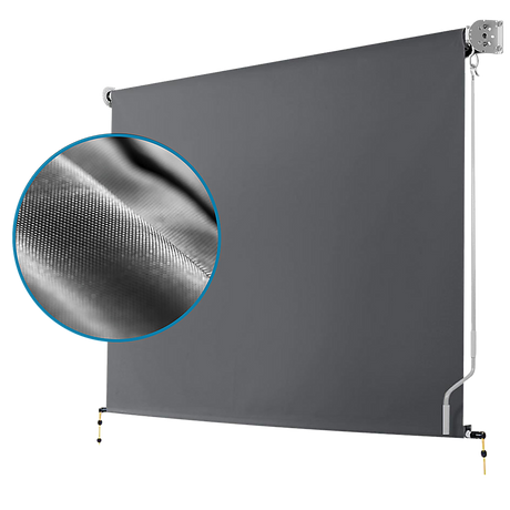 Retractable Straight Drop Roll Down Awning Garden Patio Screen 2.1X2.5M