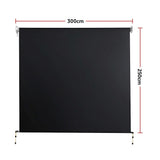 Retractable Straight Drop Roll Down Awning Garden Patio Screen 3.0X2.5M