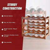 Bamboo Wine Rack Stackable Countertop 16 Bottle Natural view 8