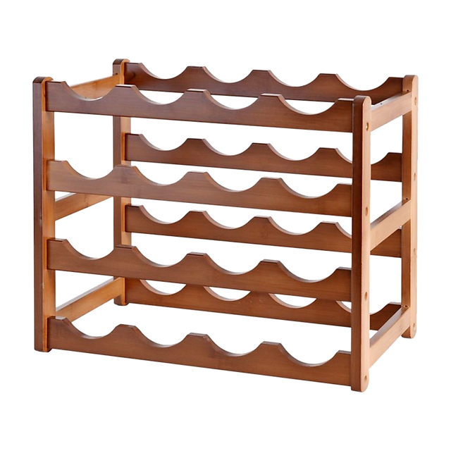 Bamboo Wine Rack Stackable Countertop 16 Bottle Natural view 1