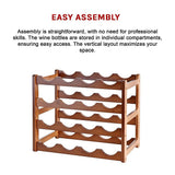 Bamboo Wine Rack Stackable Countertop 16 Bottle Natural view 9