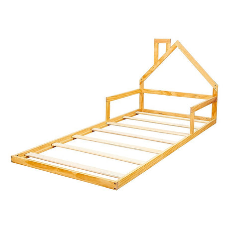 Maiori Natural Single bed frame in a modern bedroom