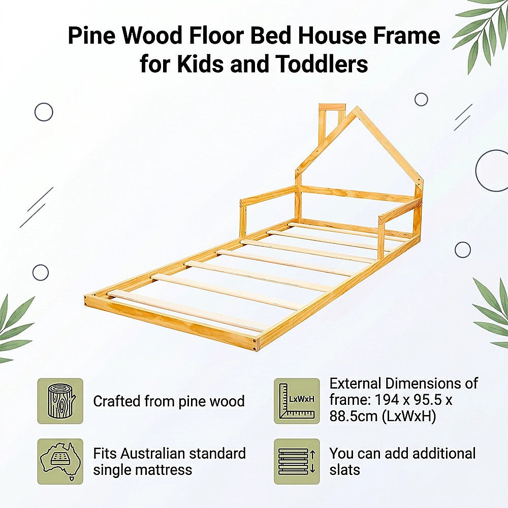 Maiori Single Bed Frame, Natural