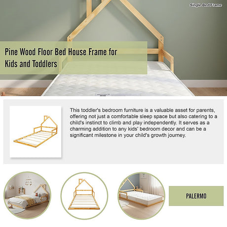 Maiori Single Bed Frame, Natural