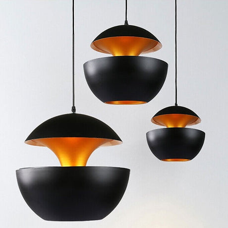 Modern Pendant Lamp — Black with Gold Anodised Interior — Allure Home Collections
