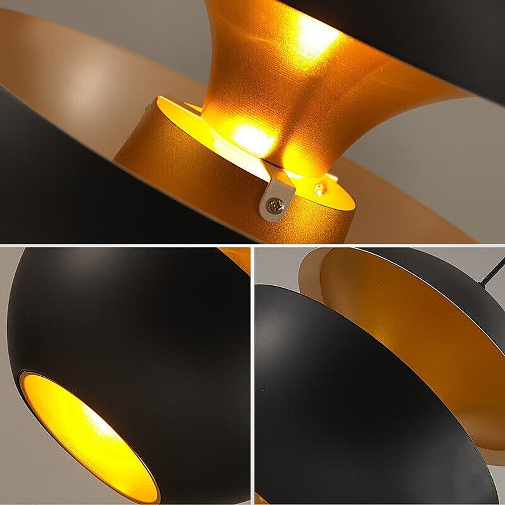 Modern Pendant Lamp — Black with Gold Anodised Interior — Allure Home Collections