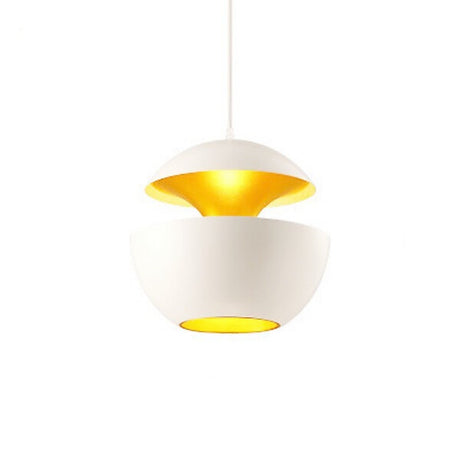 Modern Pendant Lamp — White with Gold Anodised Interior — Allure Home Collections