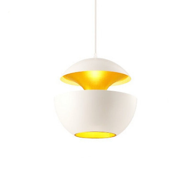 Modern Pendant Lamp — White with Gold Anodised Interior — Allure Home Collections