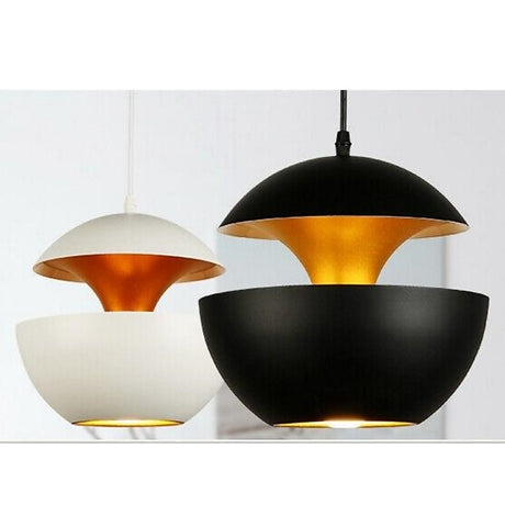 Modern Pendant Lamp — White with Gold Anodised Interior — Allure Home Collections