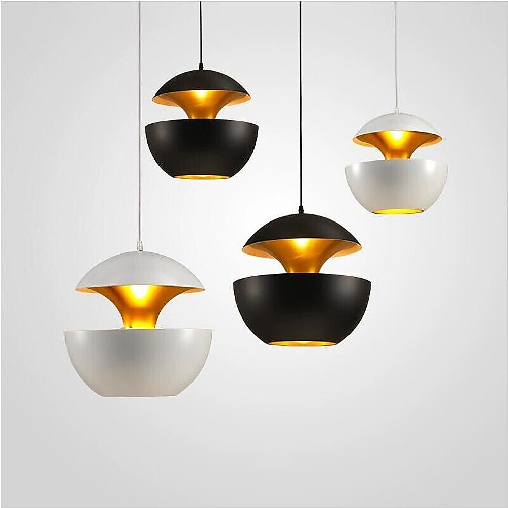 Modern Pendant Lamp — White with Gold Anodised Interior — Allure Home Collections
