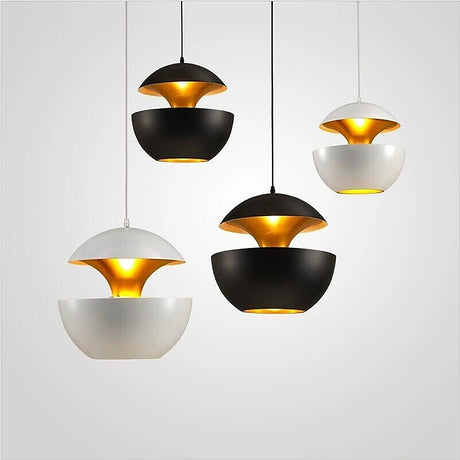 Modern Pendant Lamp — White with Gold Anodised Interior — Allure Home Collections