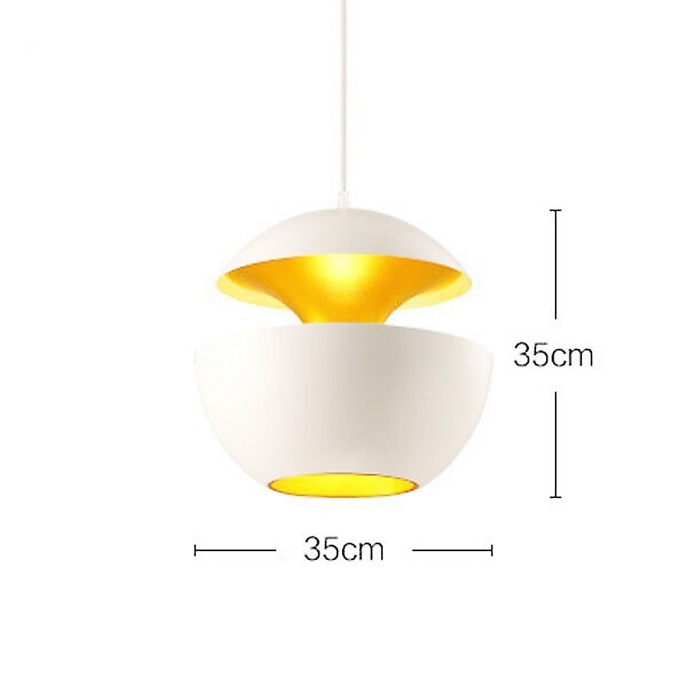 Modern Pendant Lamp — White with Gold Anodised Interior — Allure Home Collections