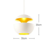 Modern Pendant Lamp — White with Gold Anodised Interior — Allure Home Collections