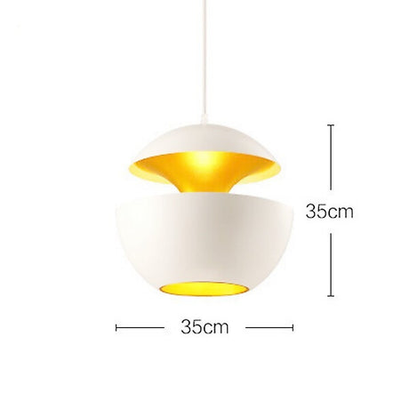 Modern Pendant Lamp — White with Gold Anodised Interior — Allure Home Collections