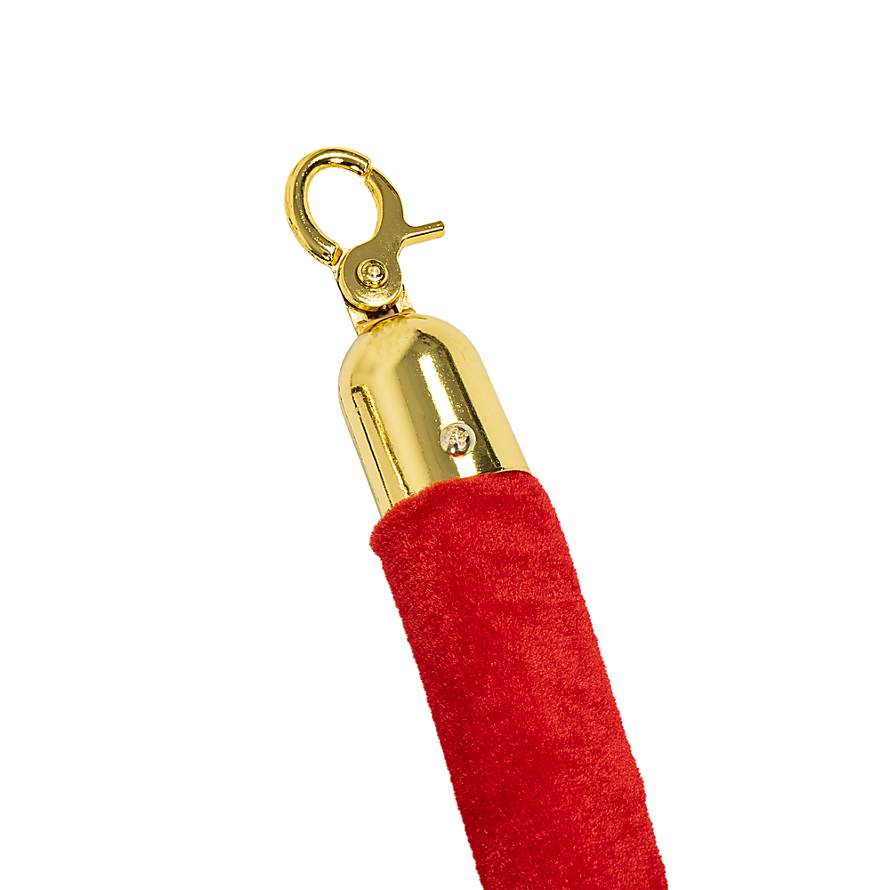 Gold crowd control queue barrier set with velvet ropes, view 10
