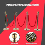 Gold crowd control queue barrier set with velvet ropes, view 11