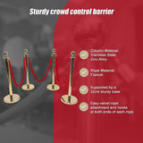 Gold crowd control queue barrier set with velvet ropes, view 13