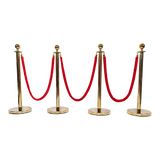 Gold crowd control queue barrier set with velvet ropes, view 14