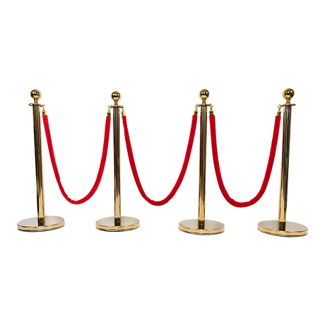 Gold crowd control queue barrier set with velvet ropes, view 14