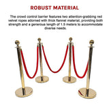Gold crowd control queue barrier set with velvet ropes, view 15