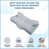 Soft Cervical Memory Foam Ergonomic Pillow — Neck Pain Relief, Spine Alignment — Allure Home Collections