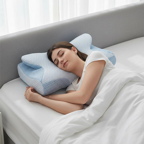 Soft Cervical Memory Foam Ergonomic Pillow — Neck Pain Relief, Spine Alignment — Allure Home Collections