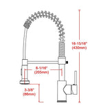 Compact solid brass pull out kitchen mixer tap in black