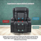 Lift Heated Leather Recliner with Electric Massage and USB Port