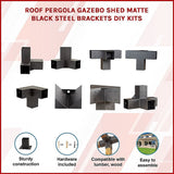 Link top rafter brackets holding evenly spaced timber slats on the pergola roof
