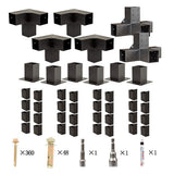 Four arm extension bracket joining beams over an intermediate pergola post