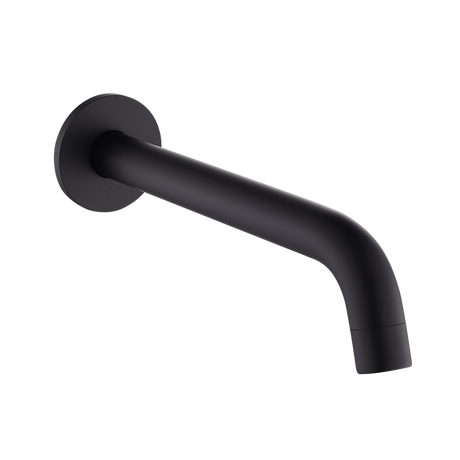 Matte black 220mm bath spout, dimensions diagram