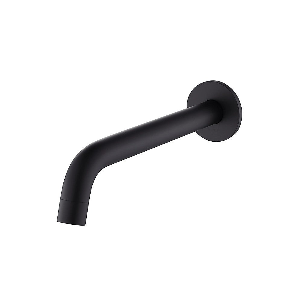 Matte black bath spout, 220mm