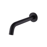 Matte black bath spout, 220mm