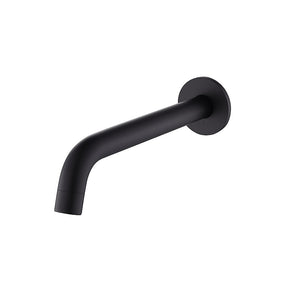 Matte black bath spout, 220mm