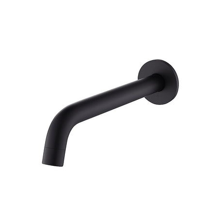 Matte black bath spout, 220mm