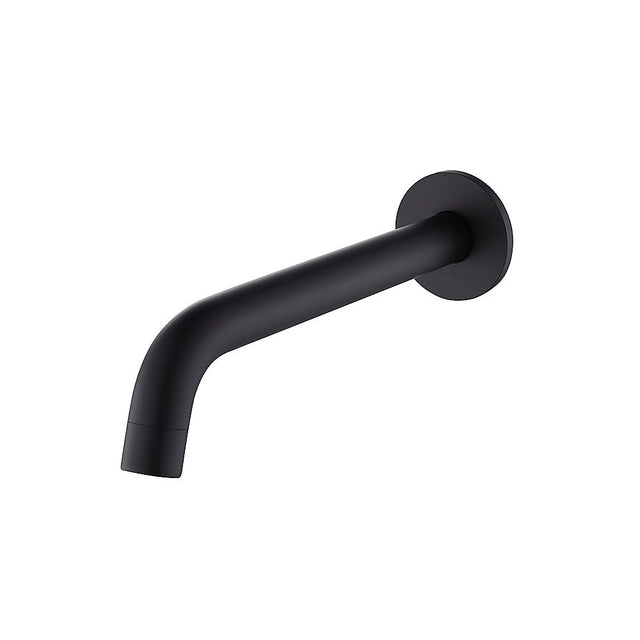 Matte black bath spout, 220mm