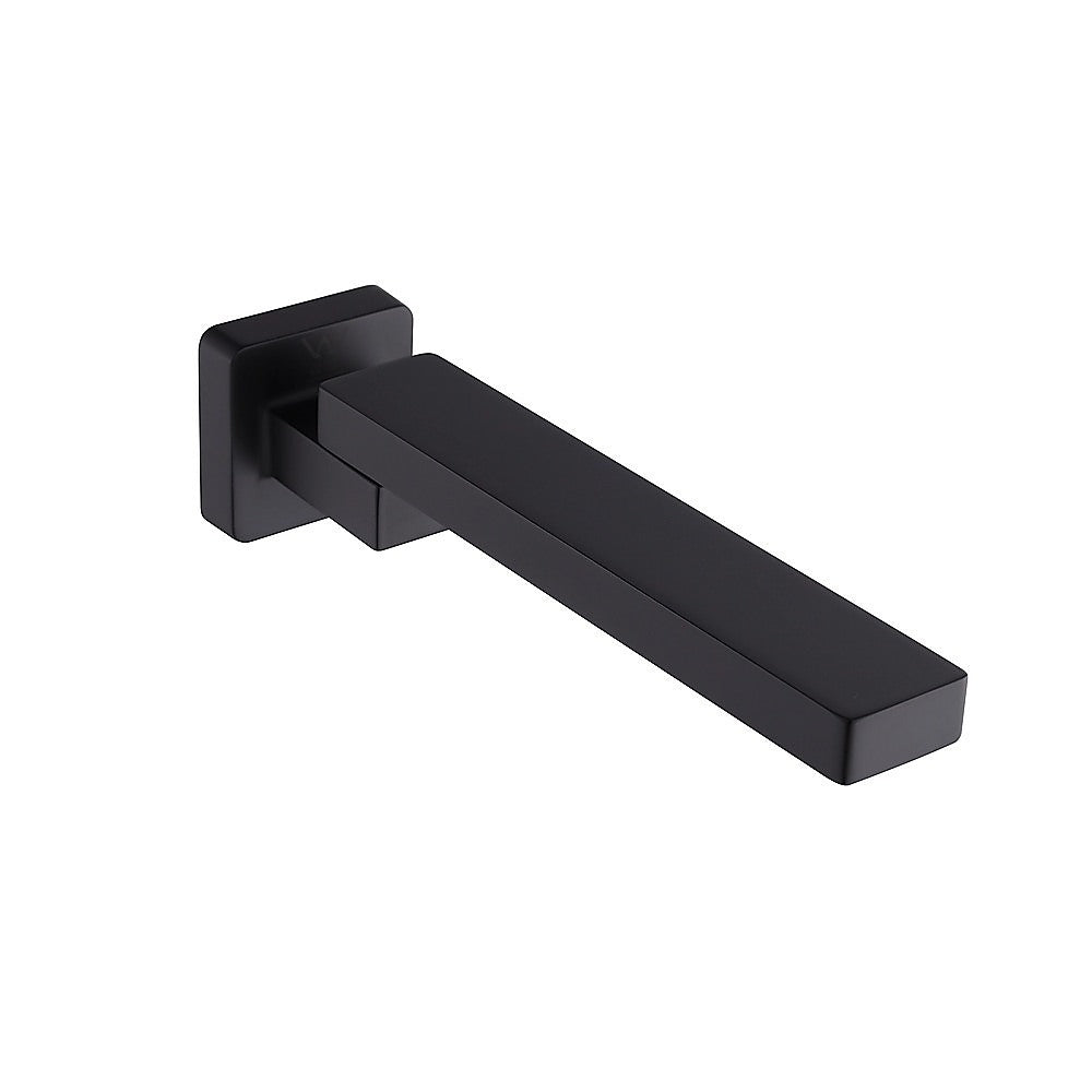 Matte black wall swivel bath spout, front view