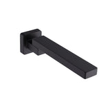 Matte black wall swivel bath spout, front view