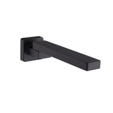 Matte black wall swivel bath spout, installed in bathroom