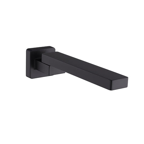 Matte black wall swivel bath spout, installed in bathroom
