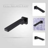 Matte black wall swivel bath spout, swivel movement