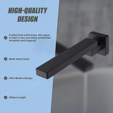 Matte black wall swivel bath spout, detail view