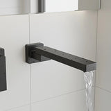 Matte black wall swivel bath spout, wall flange detail