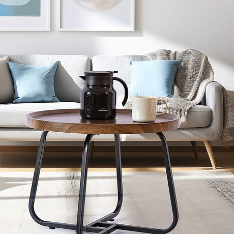 Elegant Round Coffee Table — Multifunctional with Smooth Waterproof Top — Allure Home Collections