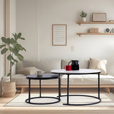 Randy Travis Round Marble Nesting Coffee Table Set of 2 — Allure Home Collections
