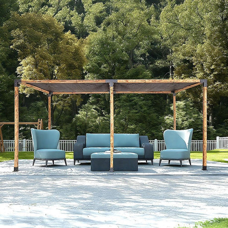 Twelve piece pergola bracket kit laid out with screws, anchor bolts and sockets