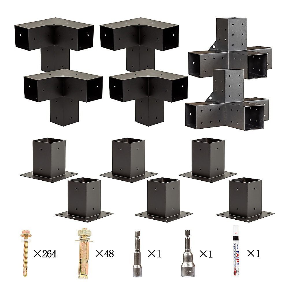 Hexagon head lag screws supplied for fastening the brackets to timber