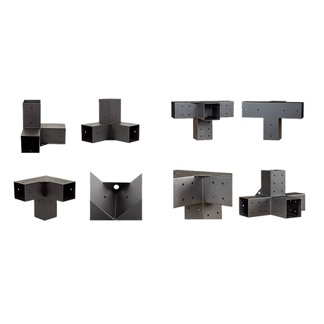 Step by step illustration of mounting the pergola brackets to a wall